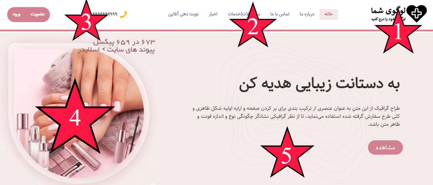 راهنمای محتواگذاری قالب شرکتی آرامین