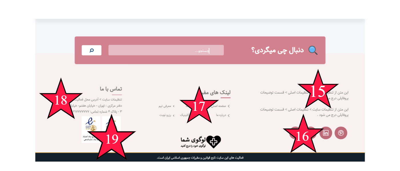 راهنمای محتواگذاری قالب شرکتی آرامین