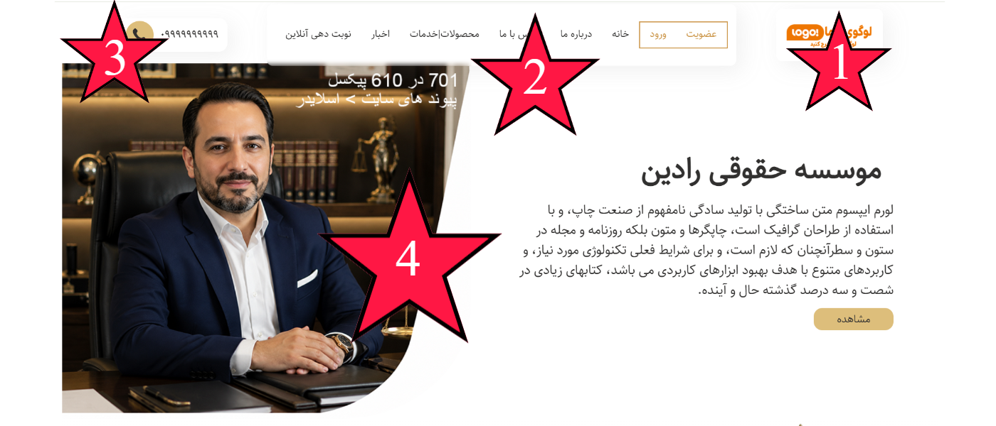 راهنمای محتواگذاری قالب شرکتی رادین