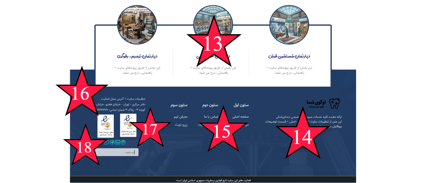 راهنمای محتواگذاری قالب شرکتی سامان